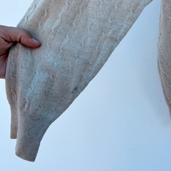 I Levrieri Men’s Italian Cashmere Silk Sweater Cream Beige Nude Tan Medium - Picture 7 of 8